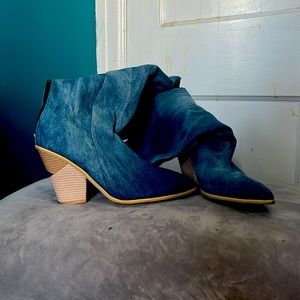 Denim boots gently used size 11